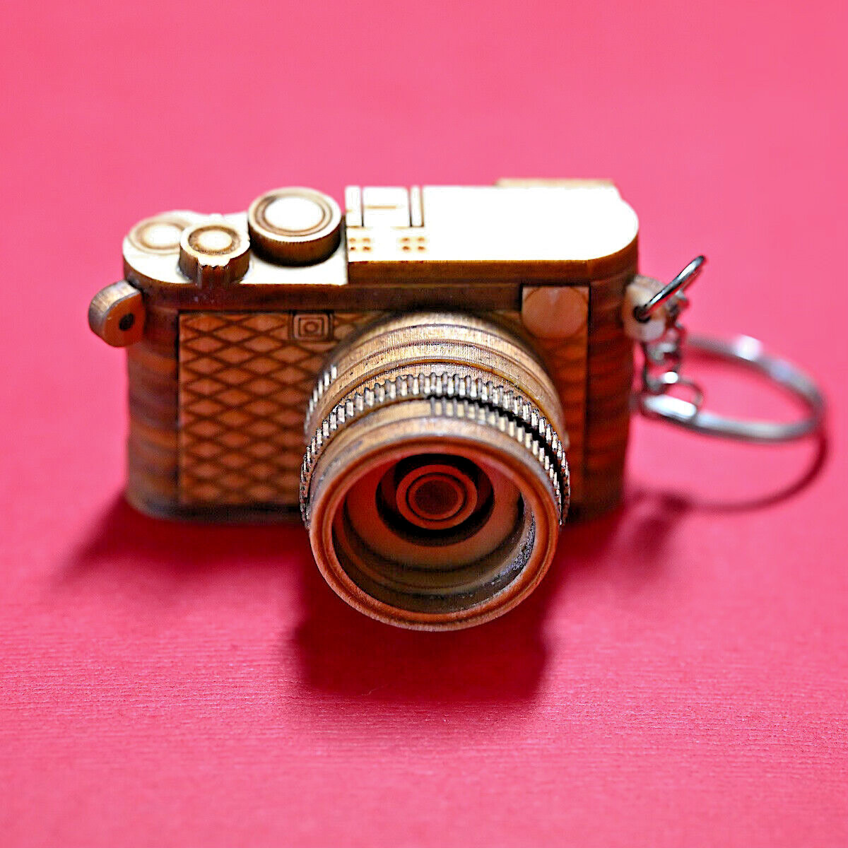 Wooden Miniature Model Replica Leica Q2 Camera Keychain