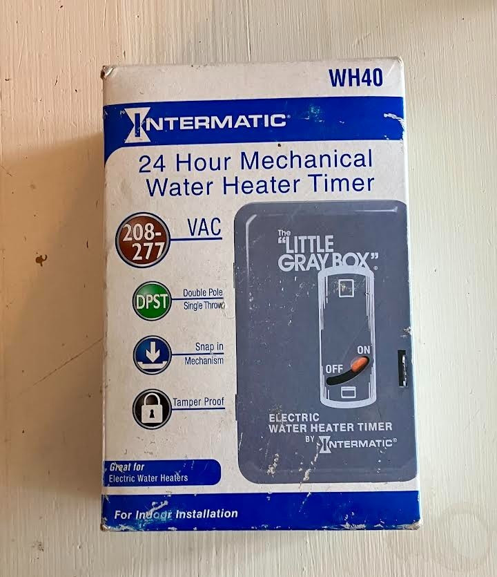 Intermatic WH40 Little Gray Box 24 Hour Mechanical Water Heater Timer Kit