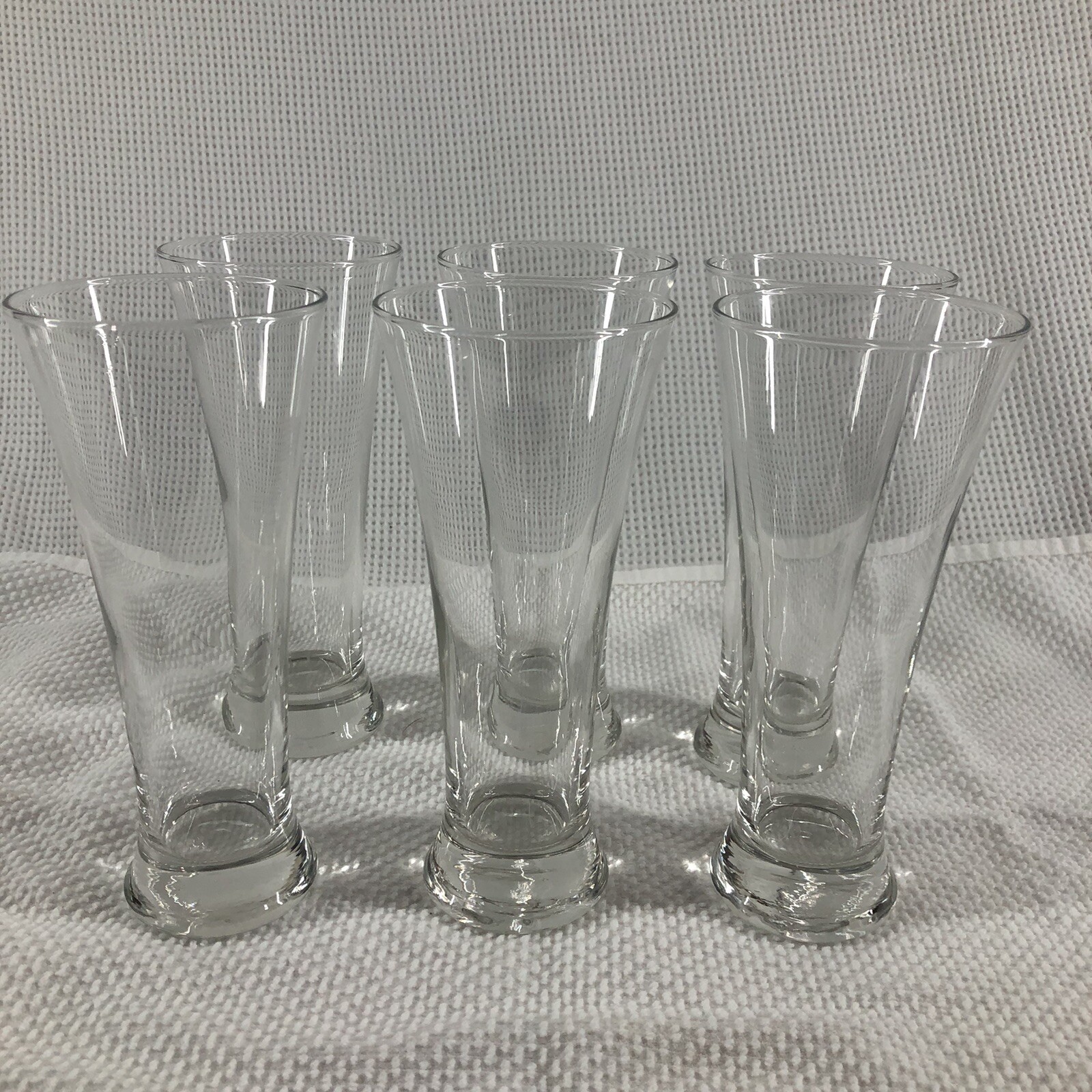 Set of 6 Heavy Bottomed Flared Pilsner Beer Glasses