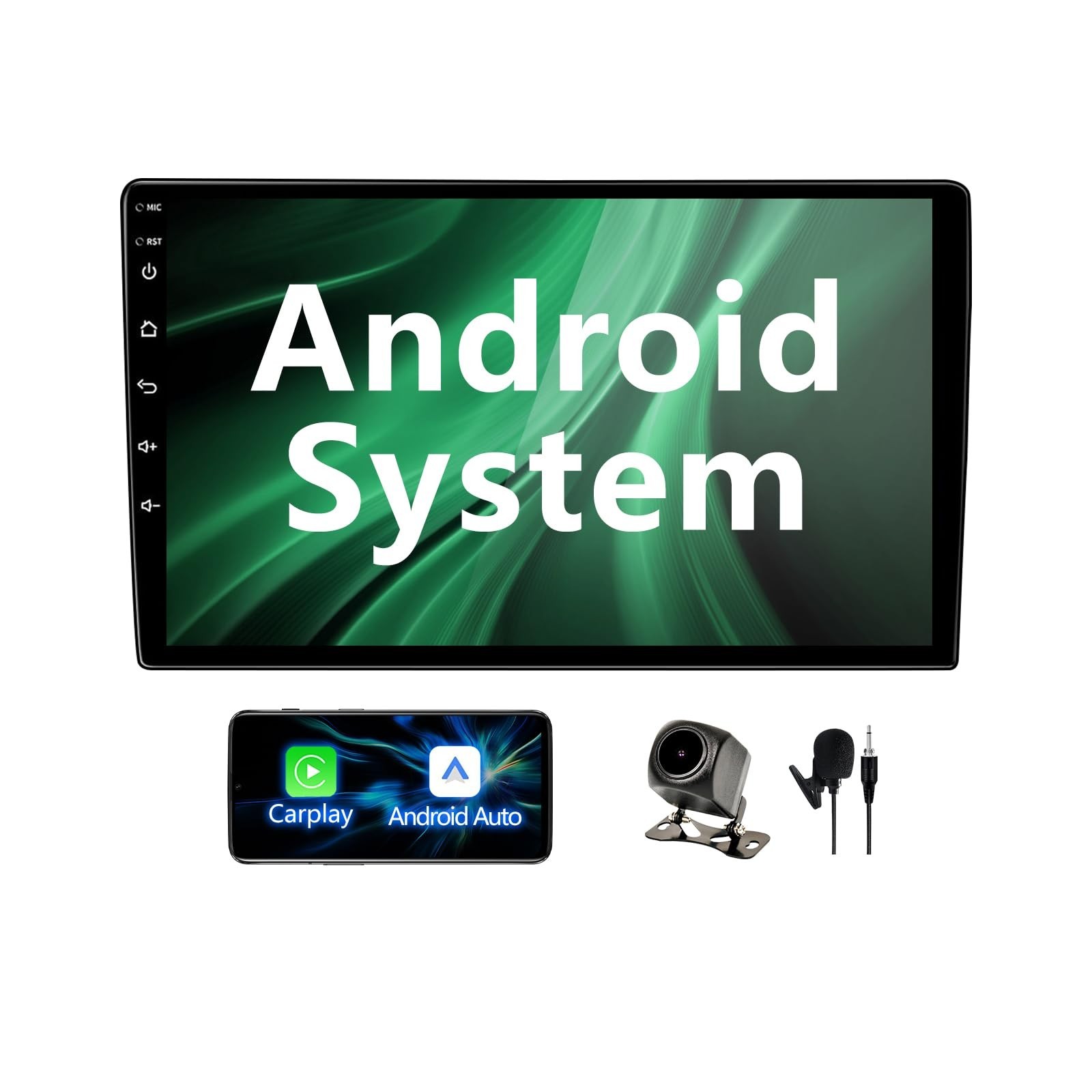 BINIZE Android Double Din 10.1 Inch Touch Screen Bluetooth Car Radio,Radio wi...