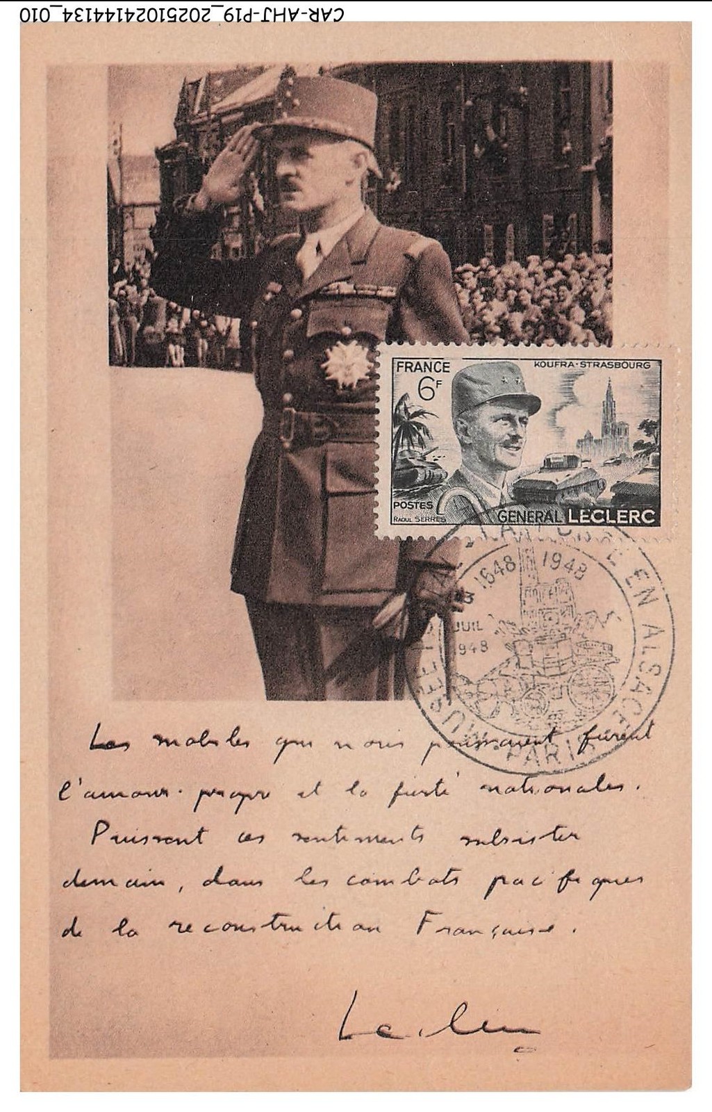 CAR-AHJP19-0901-CARD-MAXIMUM - General Leclerc - 1948