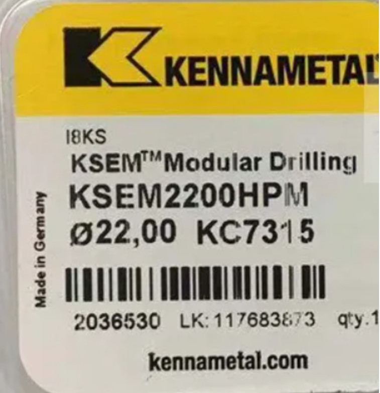 1PCS KENNAMETAL ORIGINAL NEW KSEM2200HPM KC7315 MODULAR DRILLING 2036530 22MM