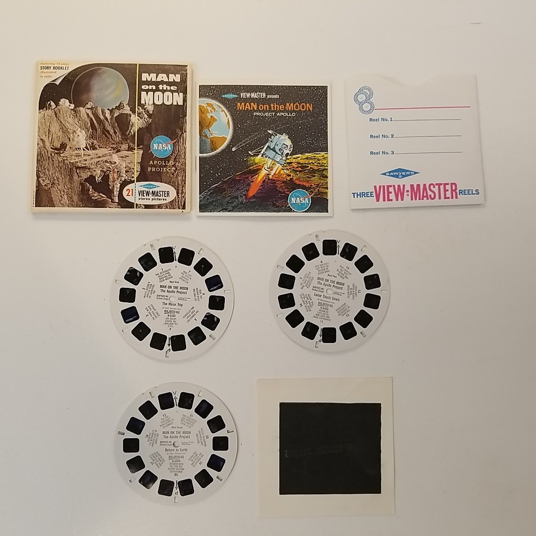 Vintage NASA Apollo Project View Master MAN ON THE MOON B 658 3 Reel Set Booklet
