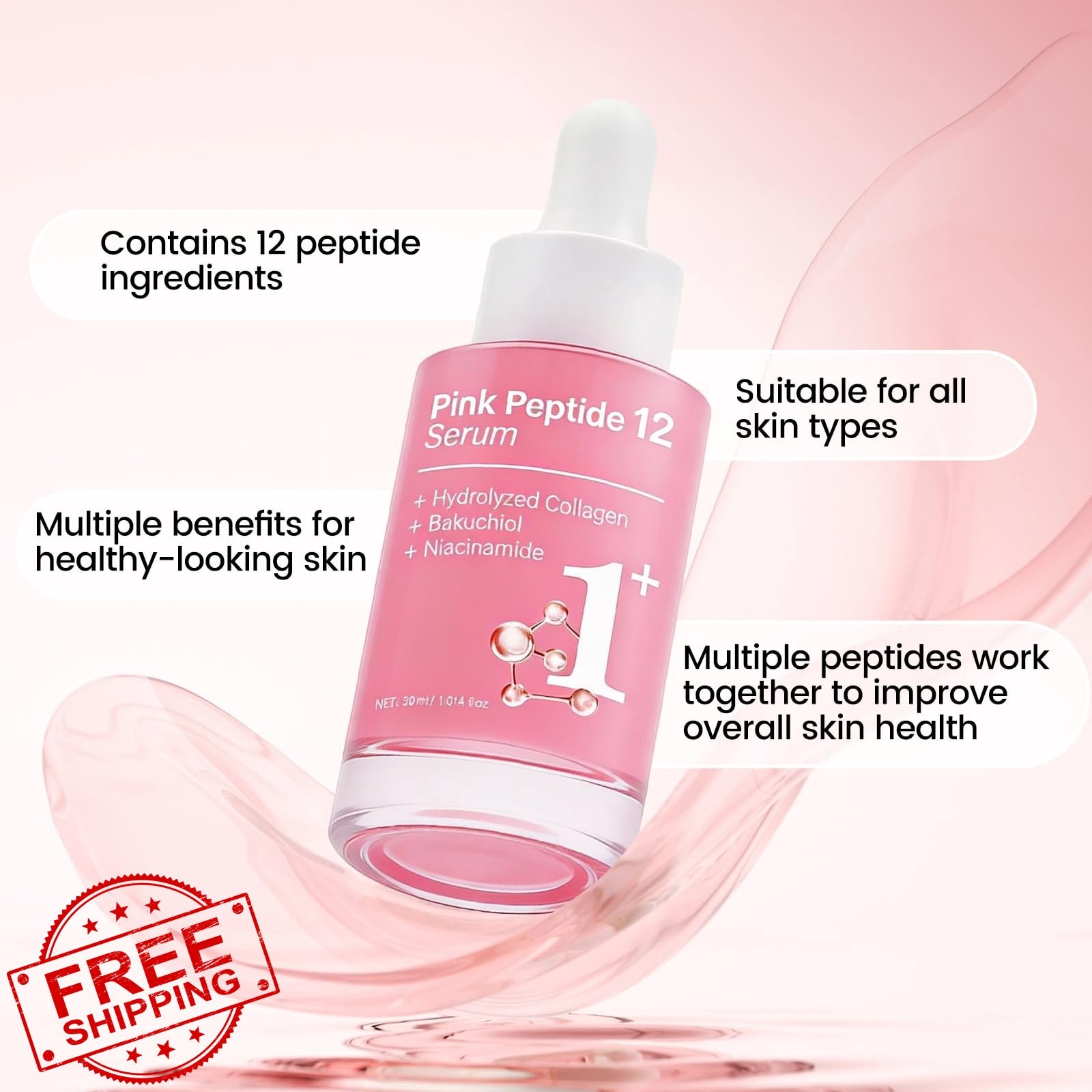 Peptide Bakuchiol Anti-Aging Serum Niacinamide 1 fl oz