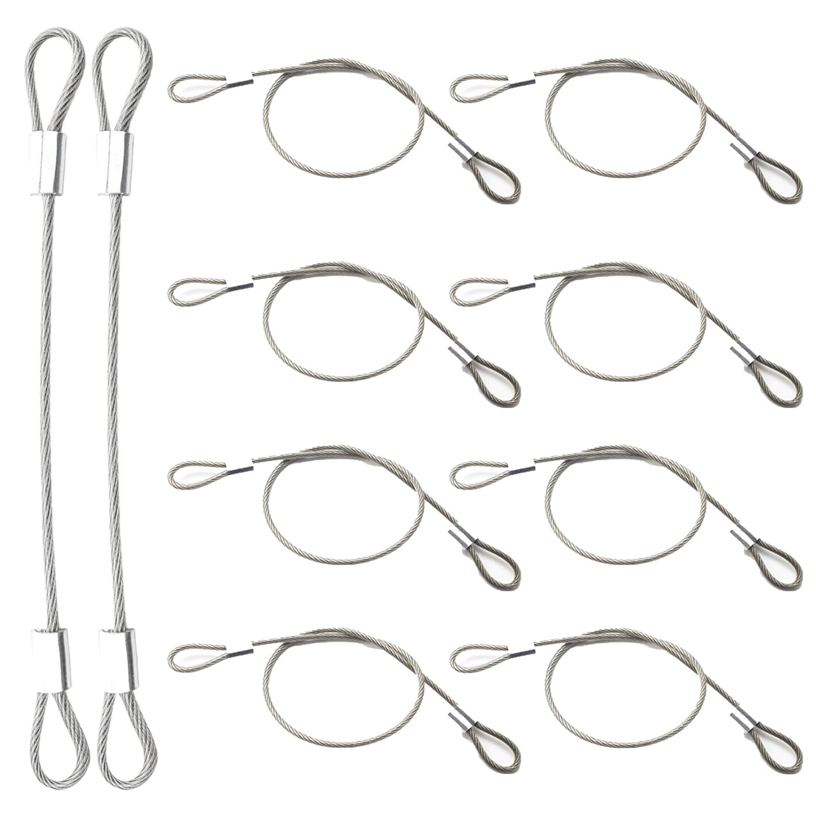 Stainless Steel Security Cable with Loops, Multi-Purpose Locking Wire Rope fo...