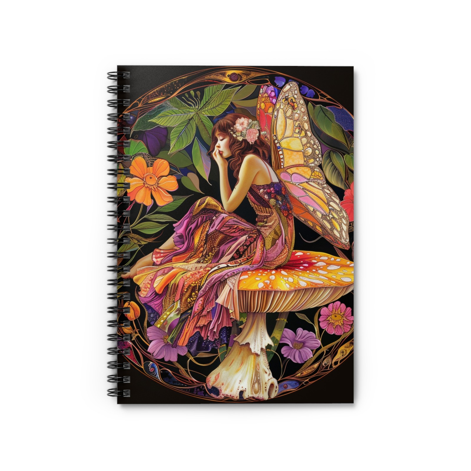 Fairy-Themed Spiral Notebook, Artistic Journal for Creative Souls, Gift 