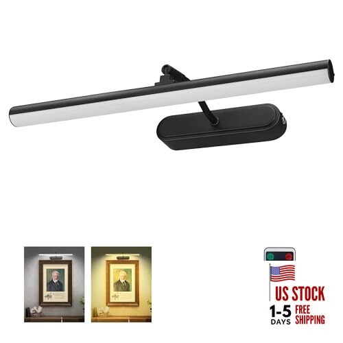 Picture Light,3AA Battery Wall Lights,Wireless Art Lights for 15INCH Black