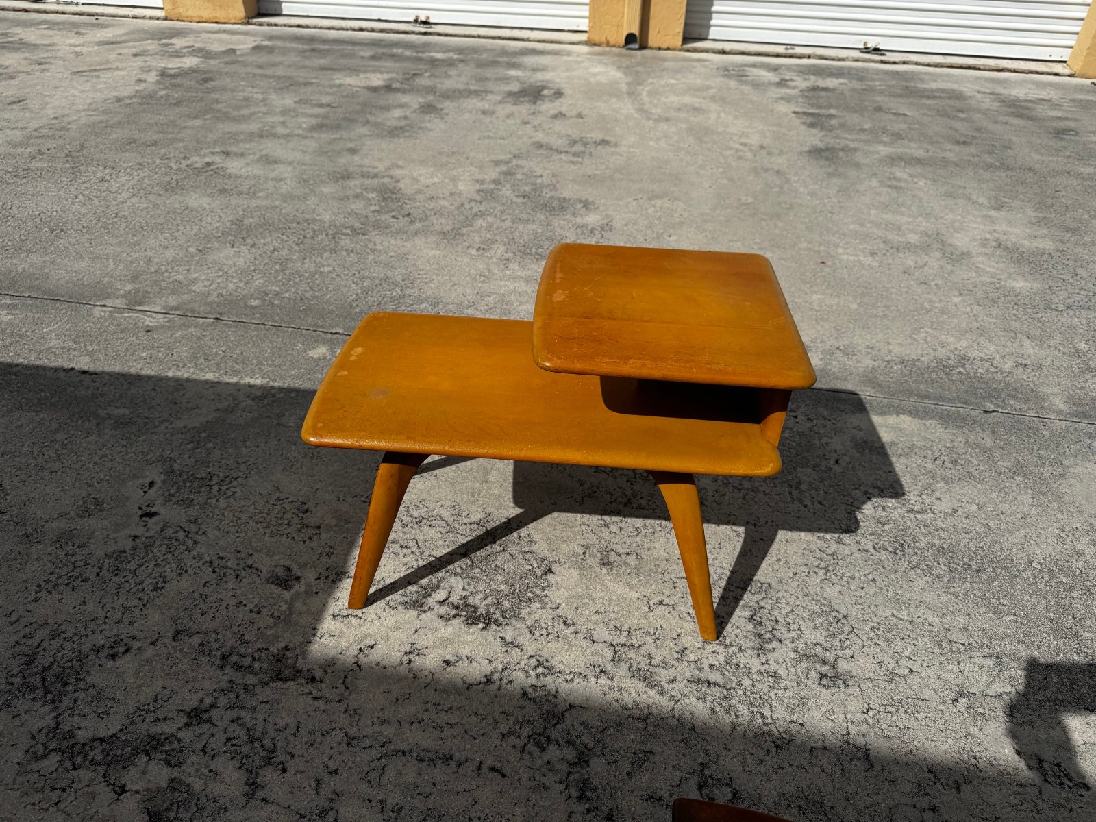 Antique HEYWOOD WAKEFIELD Mid Century Modern Step Side Table