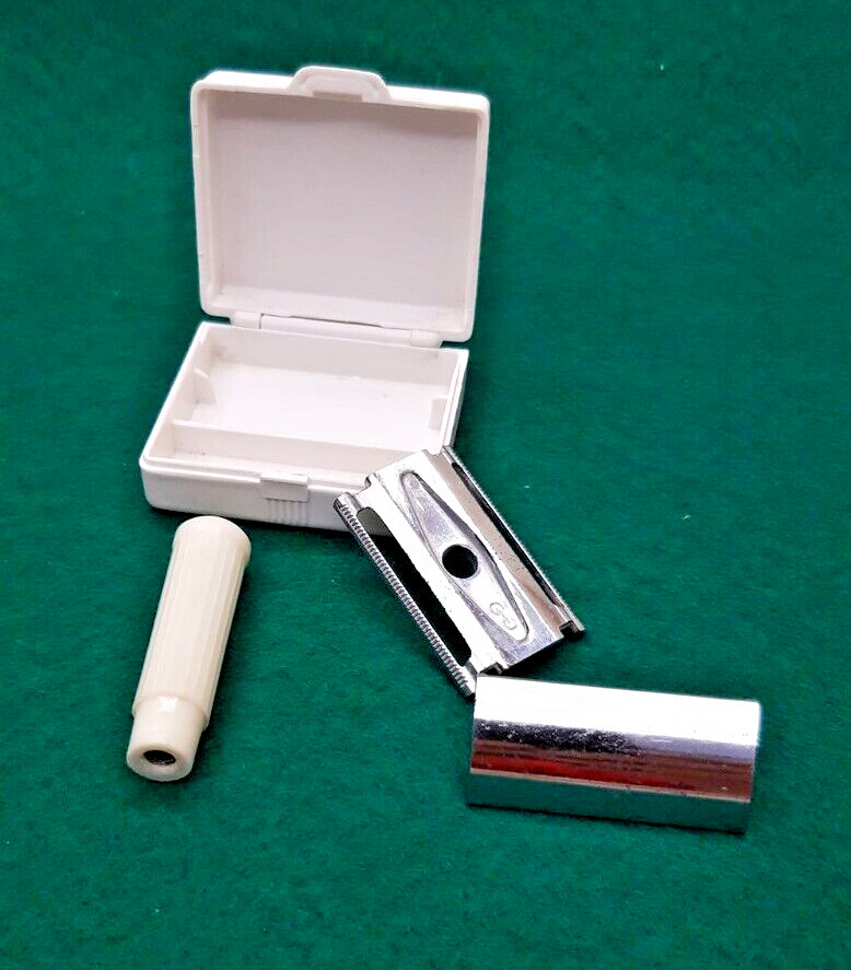 Vintage Soviet Mini Safety Travel Razor Original Case USSR 50s