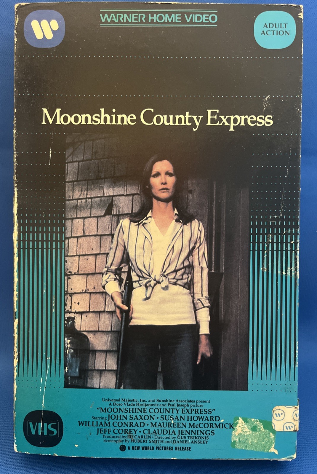 MOONSHINE COUNTY EXPRESS - VHS RARE 1977 John Saxon - WARNER  Large Box