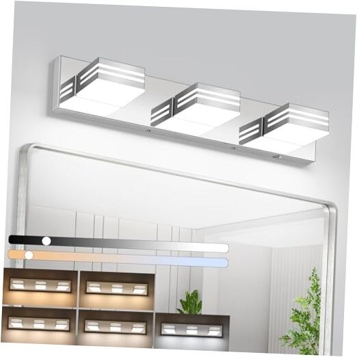 LED Modern Bathroom Vanity Light Fixtures 3-Light，24-Inch Chrome- 5CCT Dimmable
