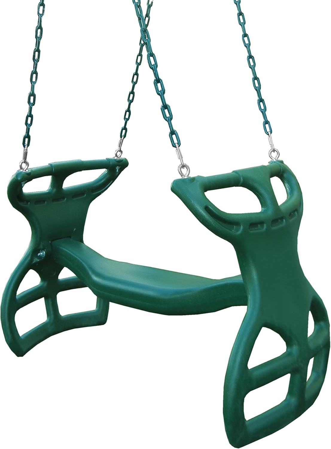 WS 3452 Heavy Duty Two Person Dual Glider Swing, with Coated Chains to Prevent P