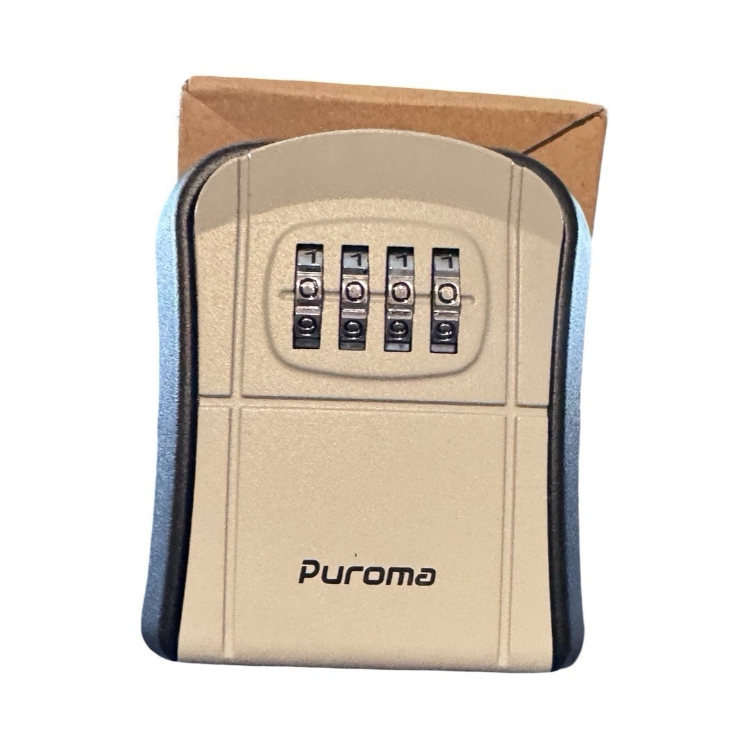 Puroma Key Lock Box, Portable Combination Lockbox Medium Capacity, Gray 