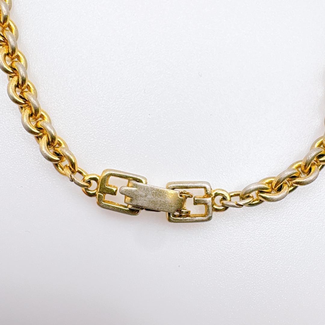 GIVENCHY Gold Rope Chain Necklace Vintage 41cm
