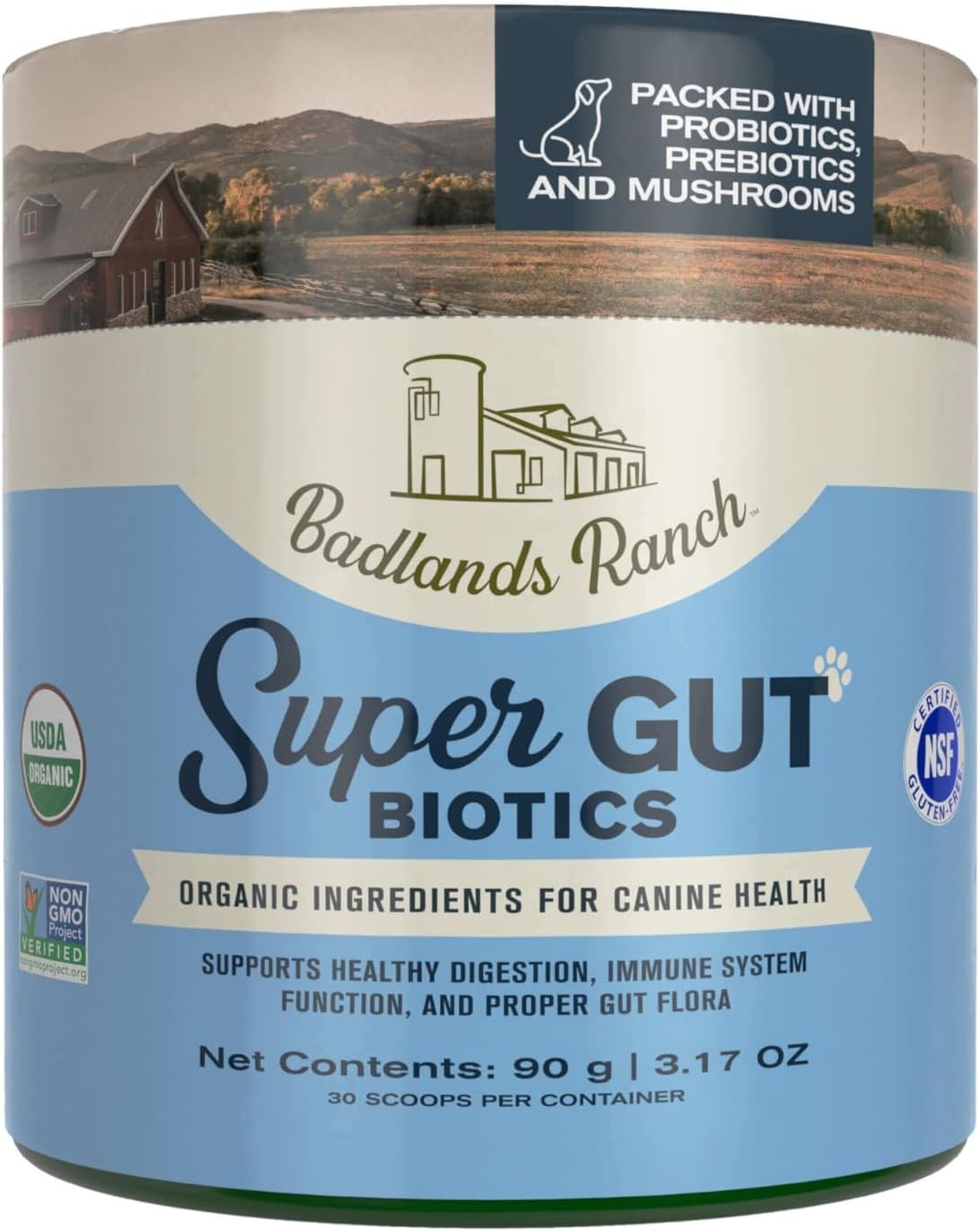 Badlands Ranch - Super Gut Biotics Canine Digestive Supplement,Probiotics, Prebi