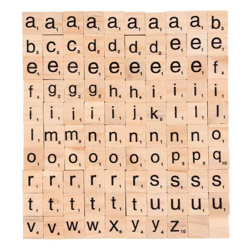 100Pcs Wood Tiles Letter Alphabet Craft Wooden Decoration for Home Wedding Party