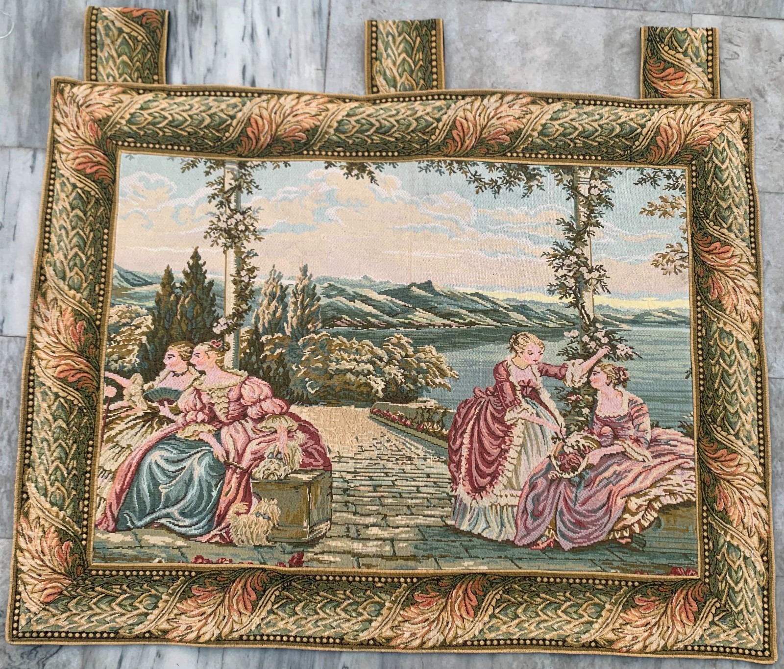 Vintage French Tapestry Medieval Pictorial Wall Decor Tapestry 3x4 ft Free Ship