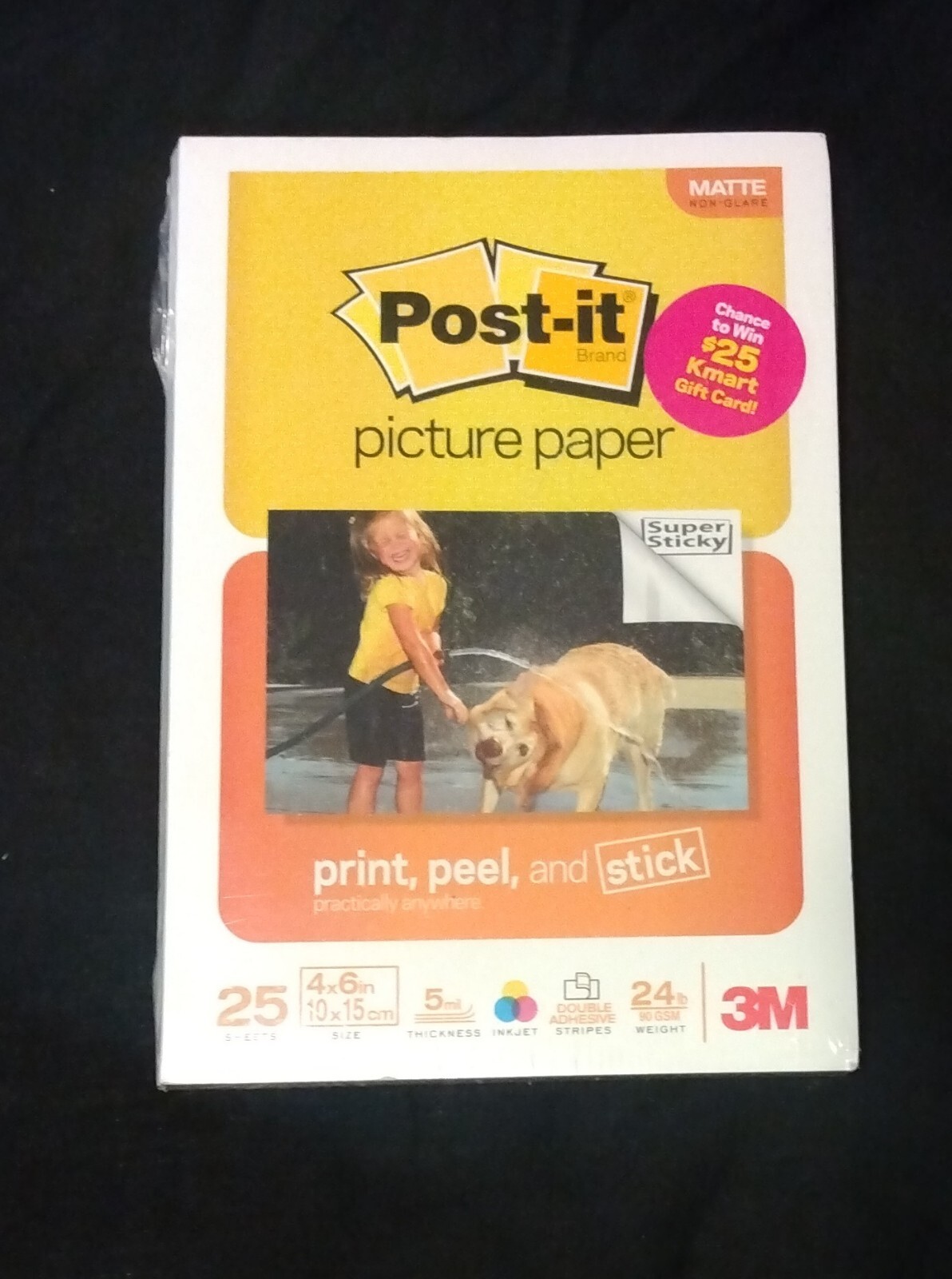 3M POST-IT Picture Paper 4"x6" 25 Matte Non-Glare Sheets Peel Stick 5 mil Sealed