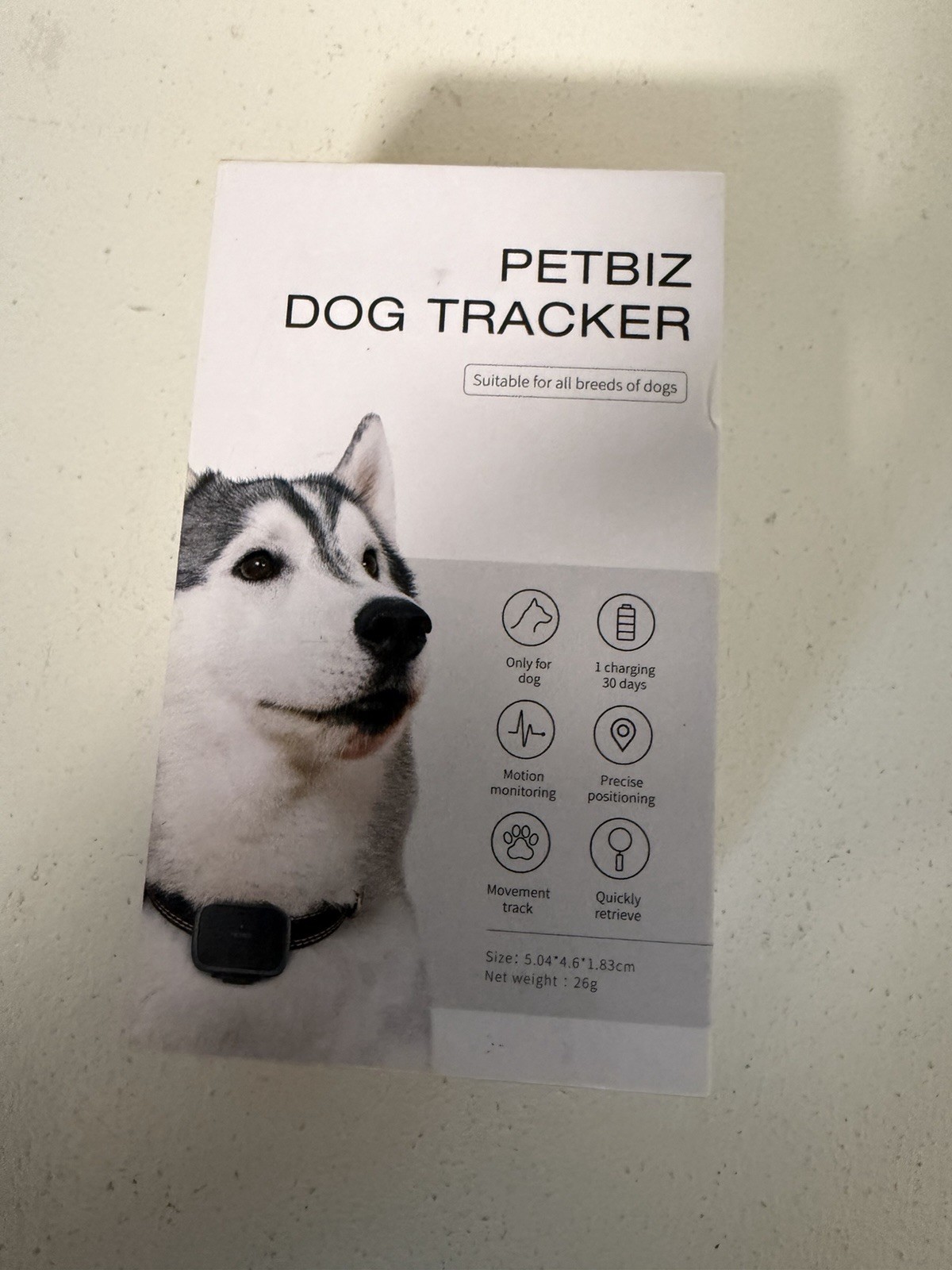 PetBiz GPS Dog Tracker, 30-Day Long Lasting Battery, Waterproof Pet Finder Black