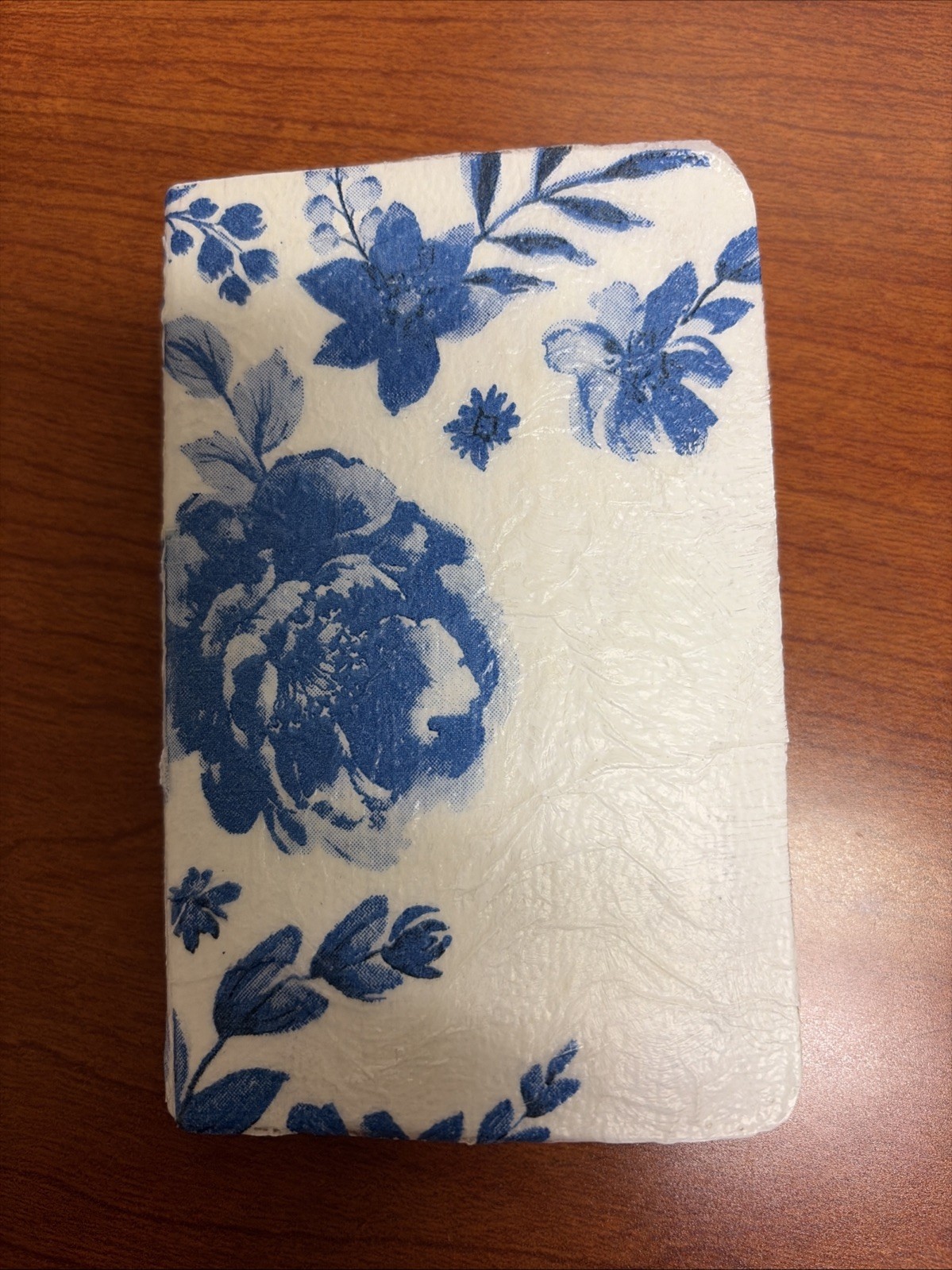 Decoupaged Blue & White Pocket Bible Custom Handmade Christian Art