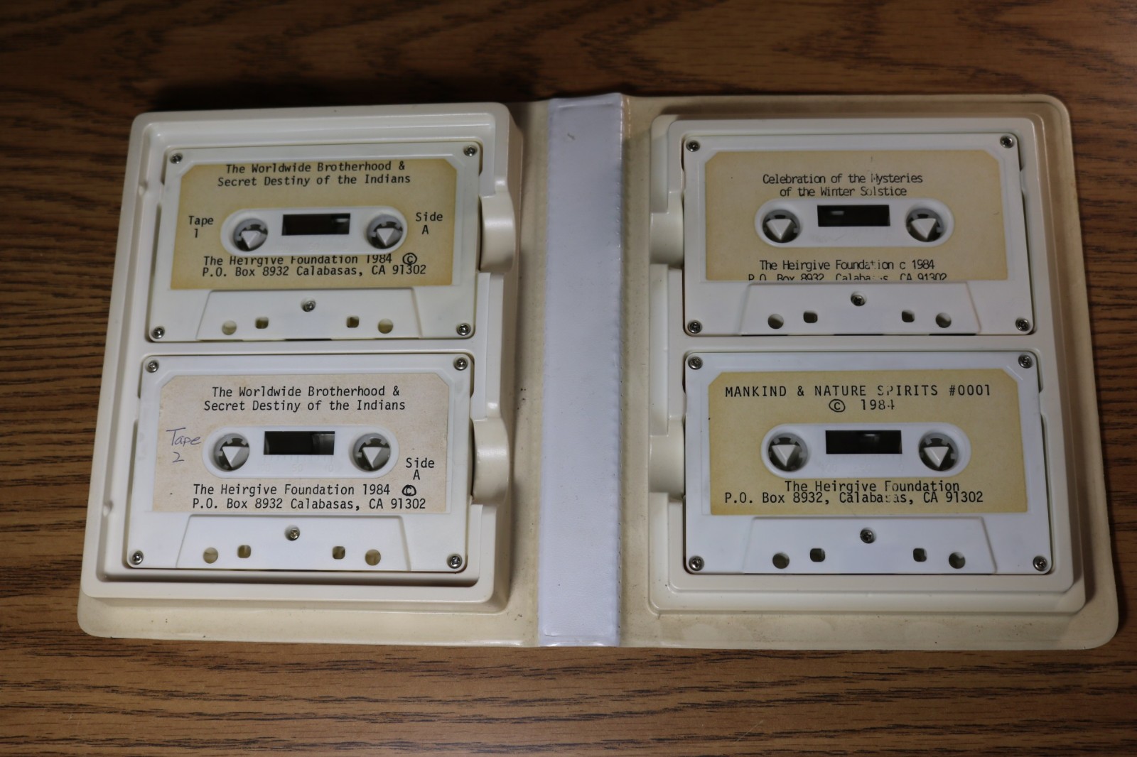 Heirgive Foundation 4 Cassette Tapes 1984 - Secret Destiny Indians Postelthwaite