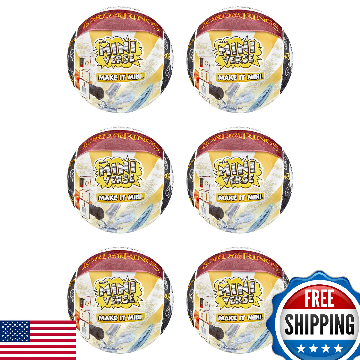 MGA's Miniverse Make It Mini LOTR Collectibles 6-Pack Blind Box New