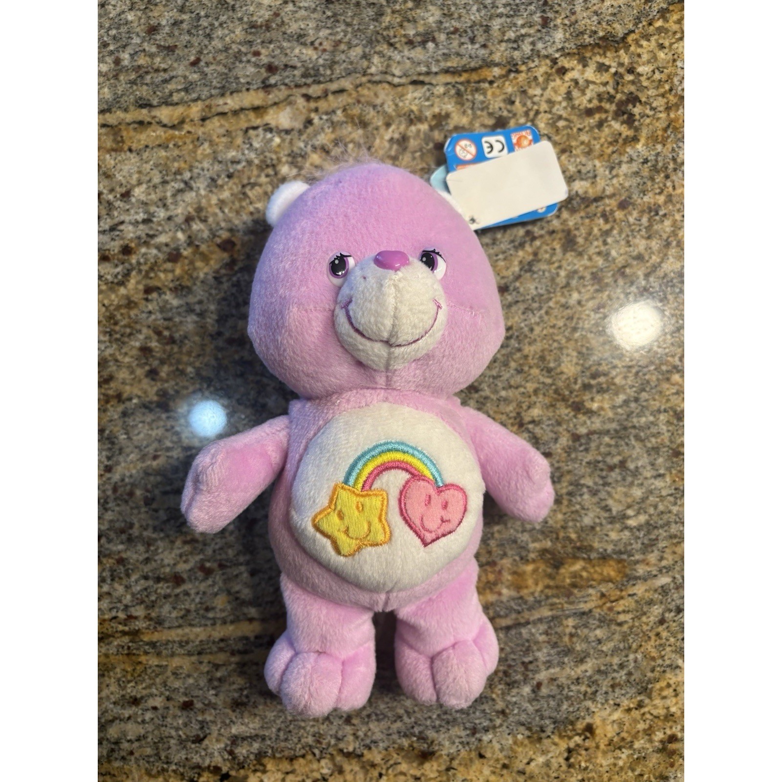 2004 Care Bears 9" Best Friend Bear Purple Rainbow Star Heart Collector Edition