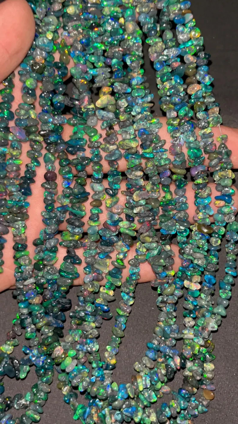 AAA+ Black Opal Smooth Nugget Beads 3mm Minimalist 16" Strand Jewelry Making