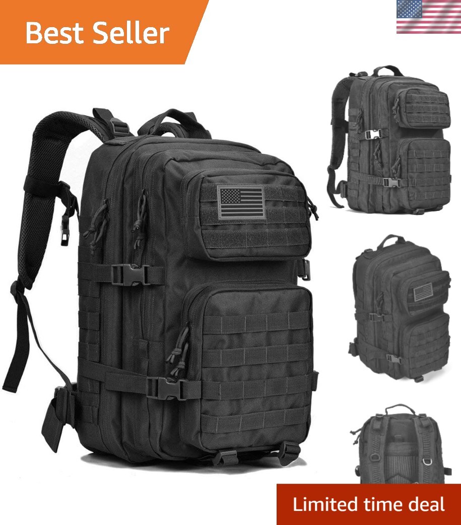 Military Tactical Backpack Army 3 Day Assault Pack Molle Bag Rucksack Black