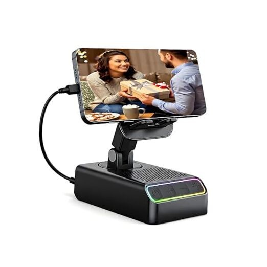 Gifts for Men,Wireless Induction Bluetooth Speaker Audio with Phone Stand Black