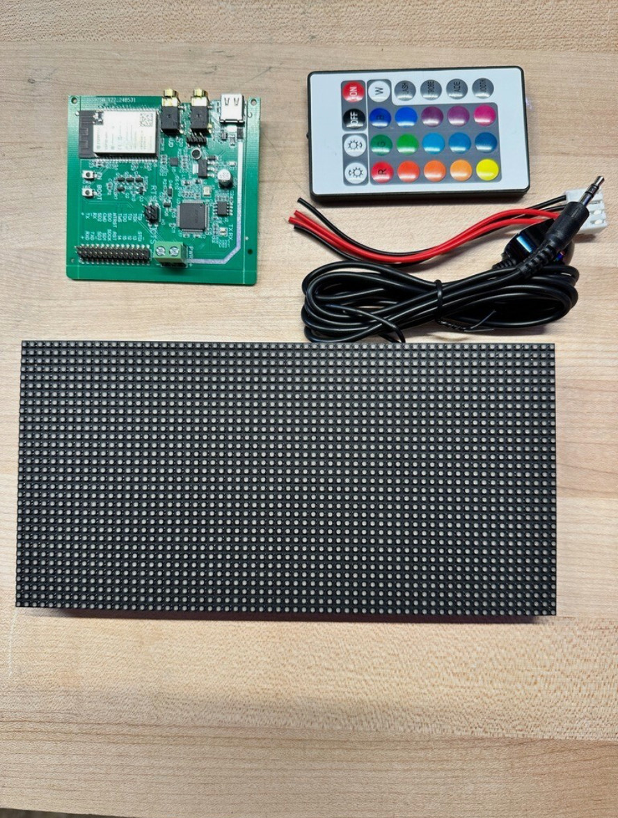 ESP32 Mesmerizer w/ Matrix, PCB, Mic, IR Receiver, Remote (NightDriver)