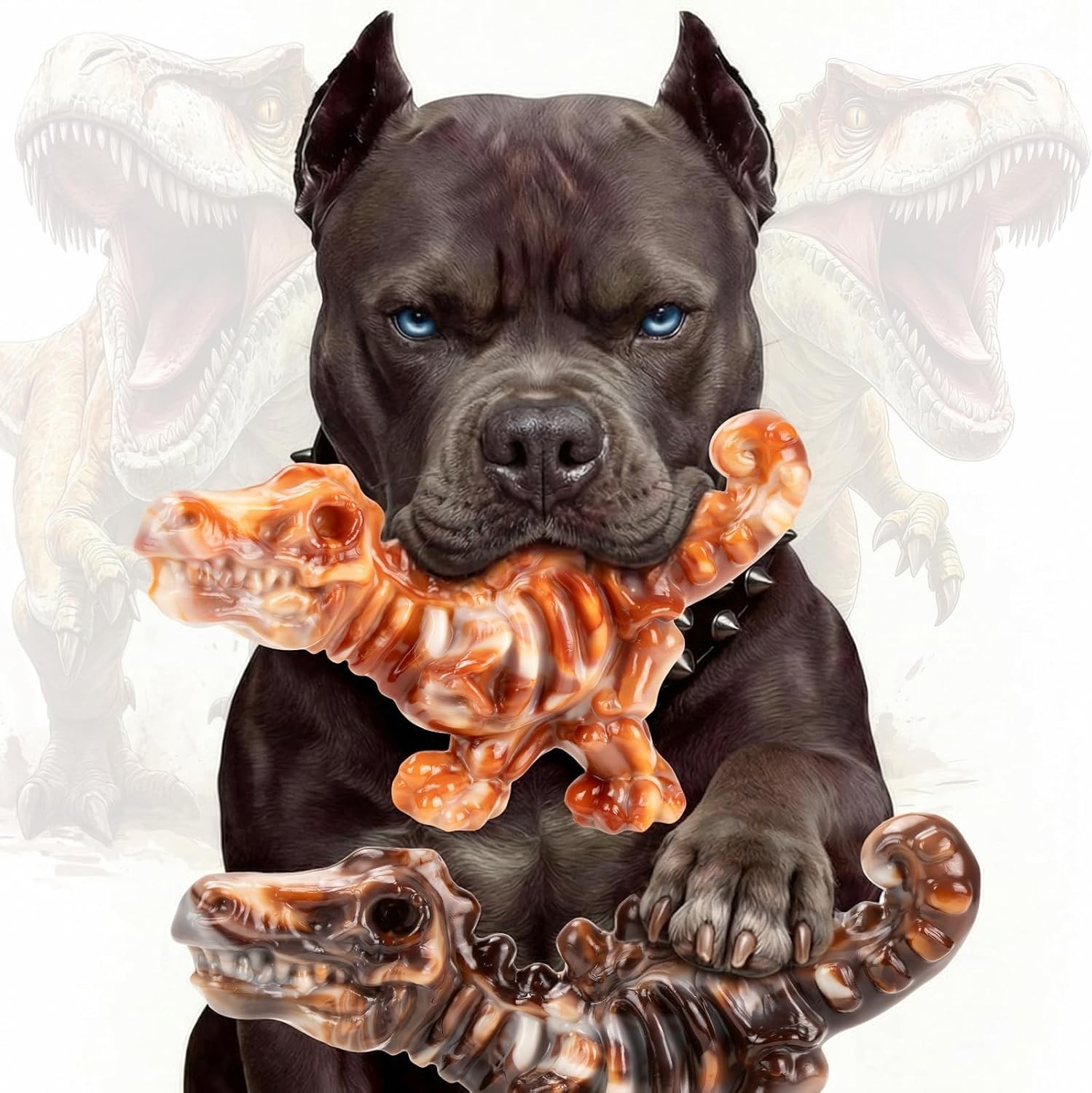 2 Pack Indestructible Dog Toys for Aggressive Chewers: Ultra-Dense Nylon, Bacon
