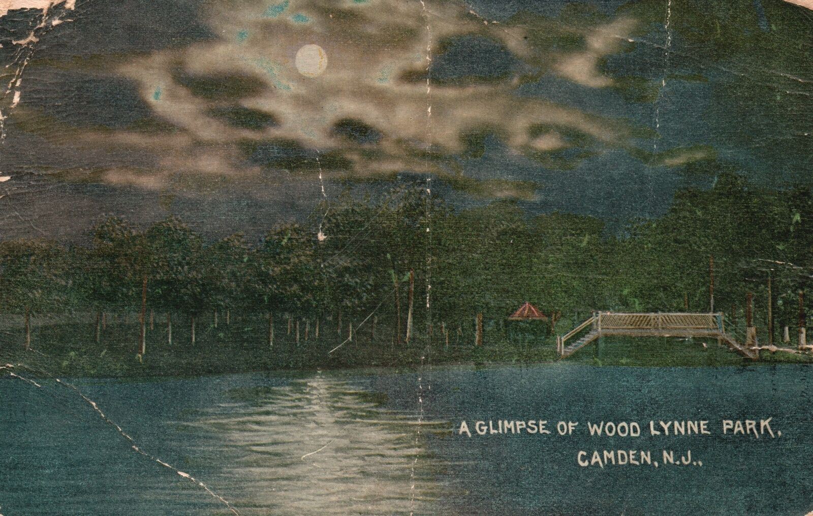 Vintage Postcard 1917 Caught Glimpse Of Wood Lynne Park Camden New Jersey NJ