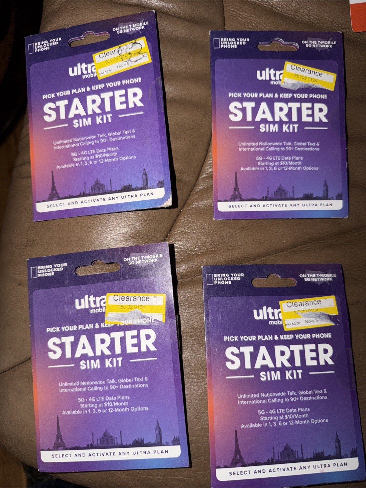 Ultra Mobile Triple Punch Mini/Micro/Nano SIM Card, Purple As Is Lot  New 4 New