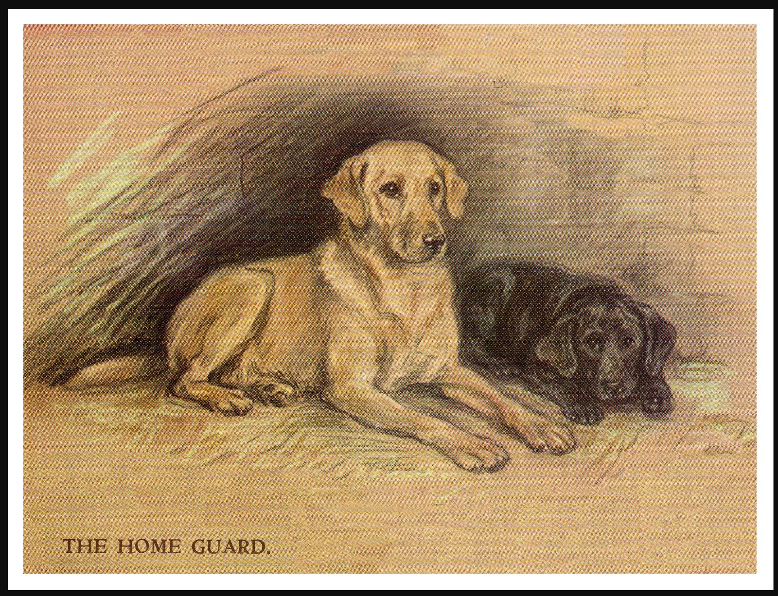 LABRADOR RETRIEVER DOG ART PRINT POSTER TWO DOGS