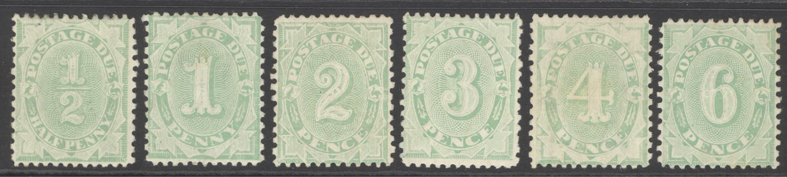 SG D45-D60 Australia 1906-08. ½d-6d Postage due set. Fresh mounted mint...
