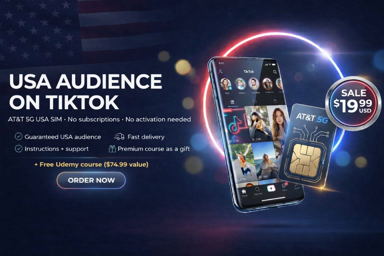 USA TikTok SIM Card – Access USA Audience + FREE COURSE