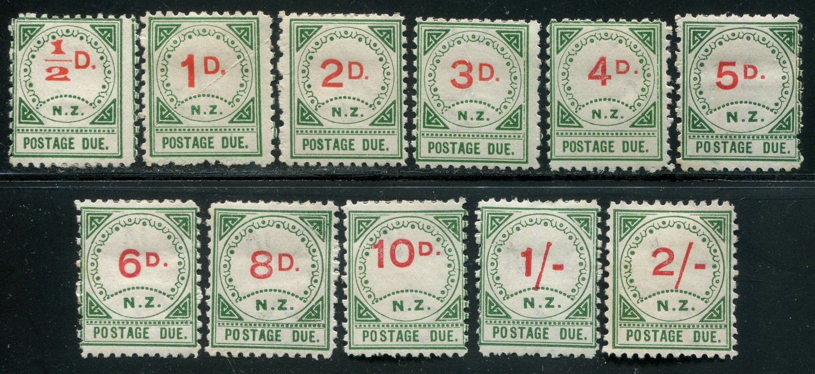 New Zealand J1-J11 Mint Postage Due Stamp Set