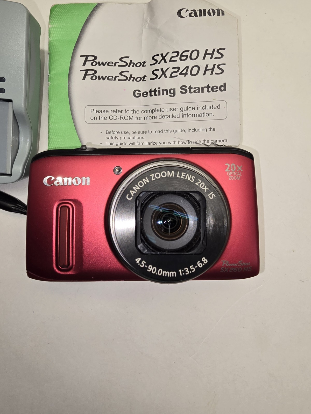 Canon PowerShot SX260 HS 12.1MP Pink Digital Camera Tested Scratched Lens Parts 