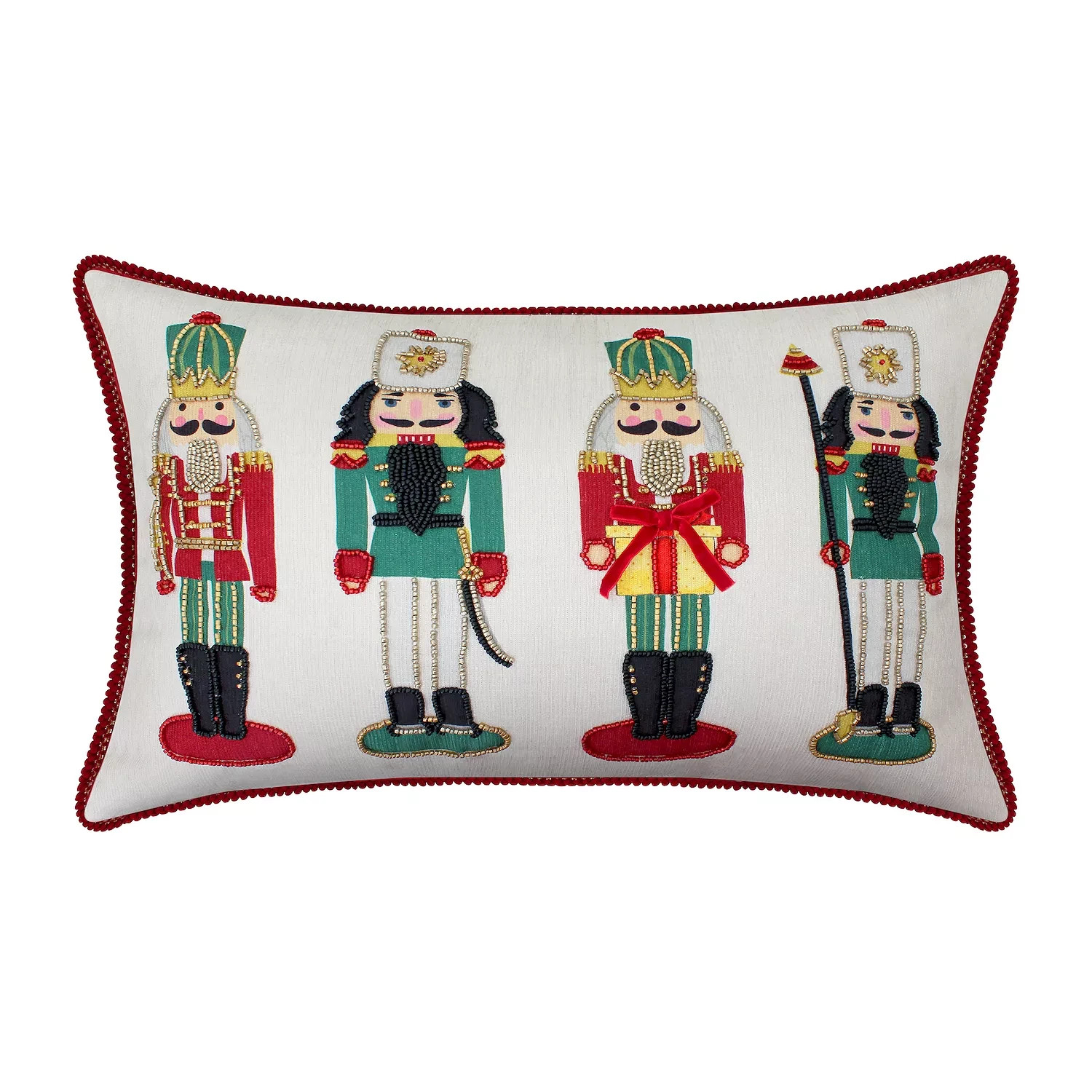 Christmas Nutcracker pillow, St Nicholas Square, 14" x 20" Multicolor NWT