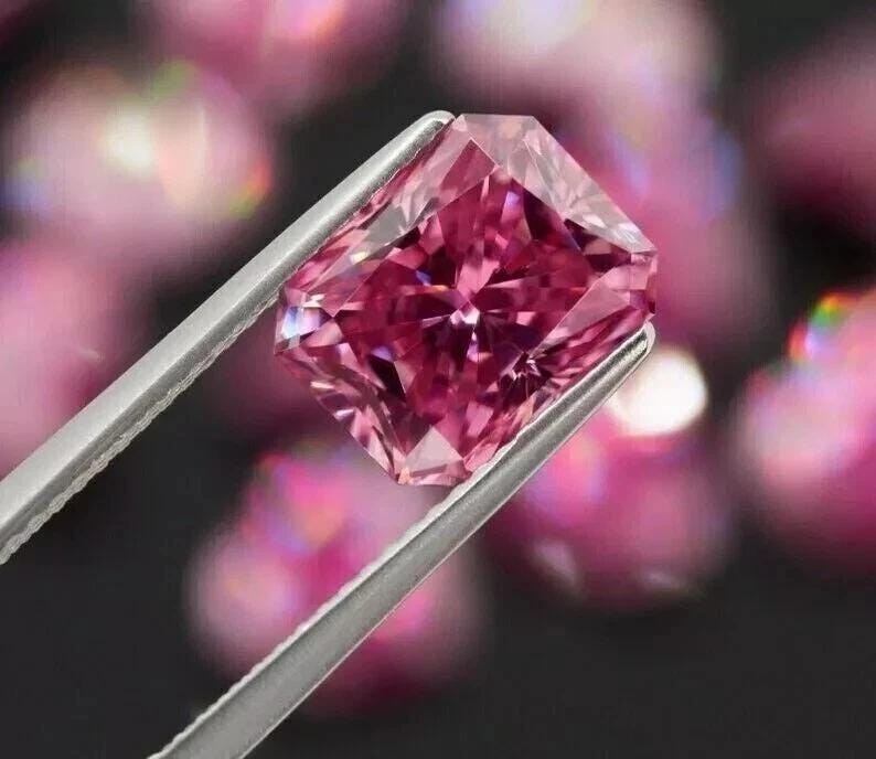 AAA+ 2 Ct Fancy Pink Diamond Radiant Cut Loose VVS1 D Grade Gemstone j817