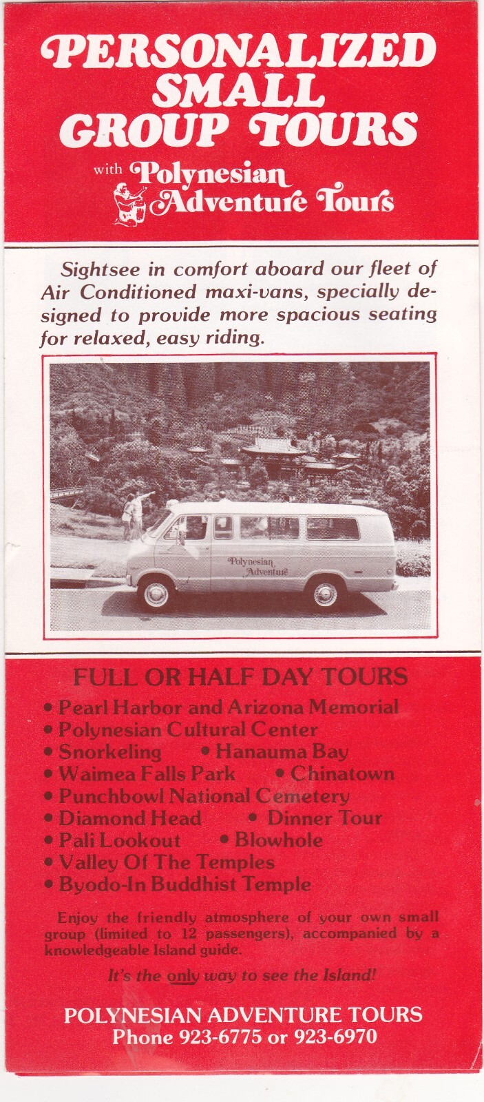 1978 Polynesian Adventure Tours of Oahu Brochure