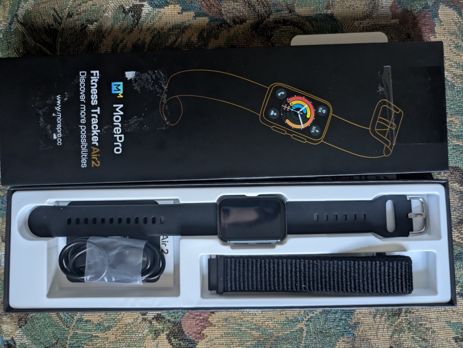 MorePro Air2 Fitness Tracker Smart Watch Black Waterproof Bluetooth Android iOS