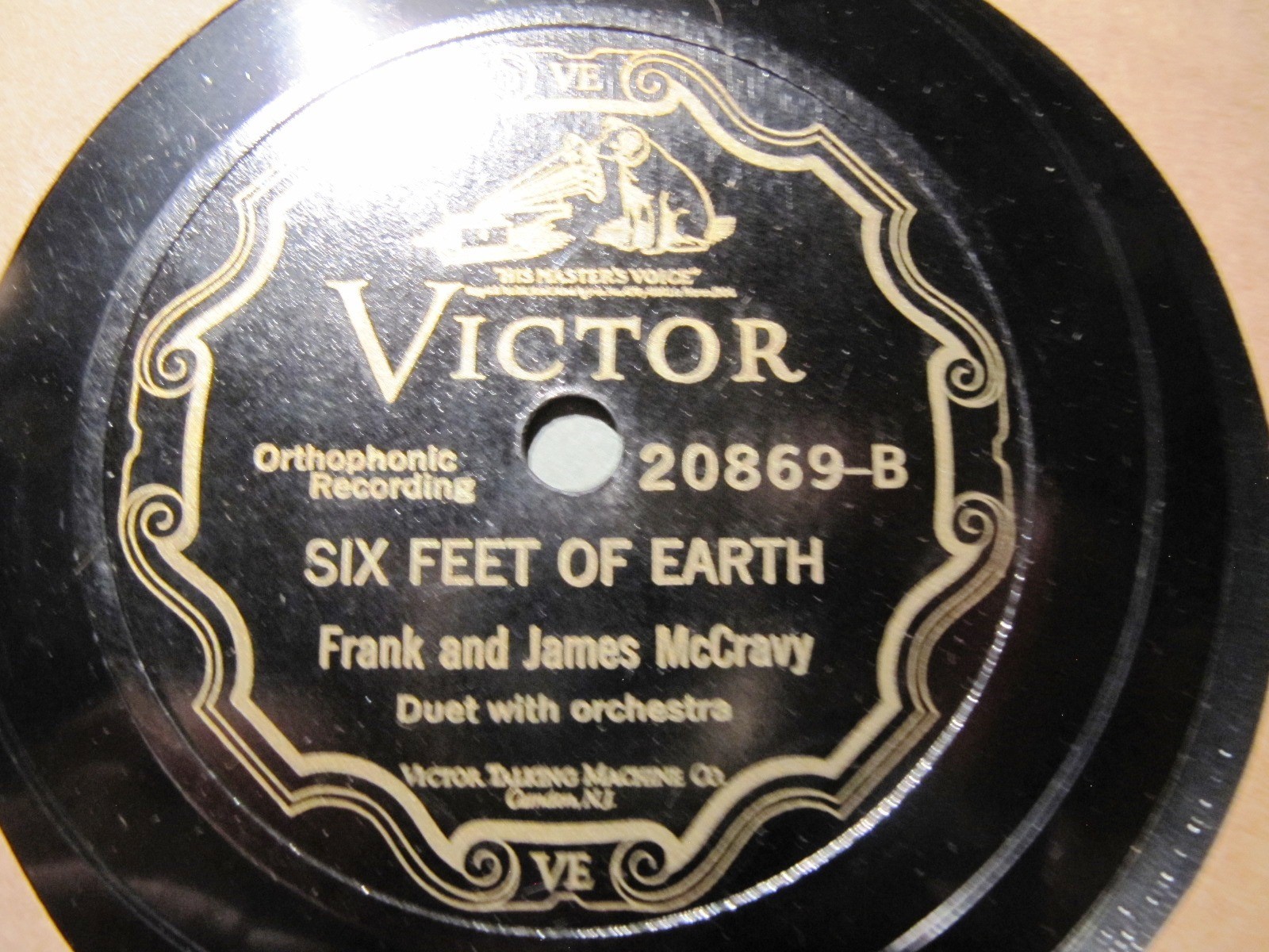1927 FRANK & JAMES MCCRAVY BROTHERS Bones G'Wina Rise / Six Feet of Earth 20869