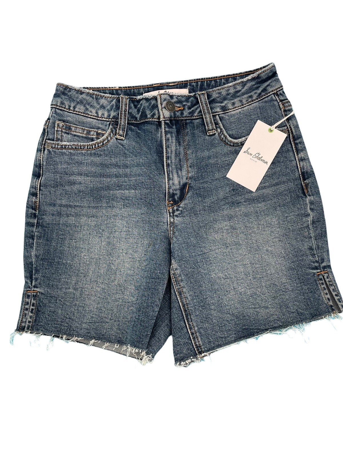 Sam Edelman Size 00/24 The Derby Blue Jean Bermuda Short Cut Off Style 6" inseam
