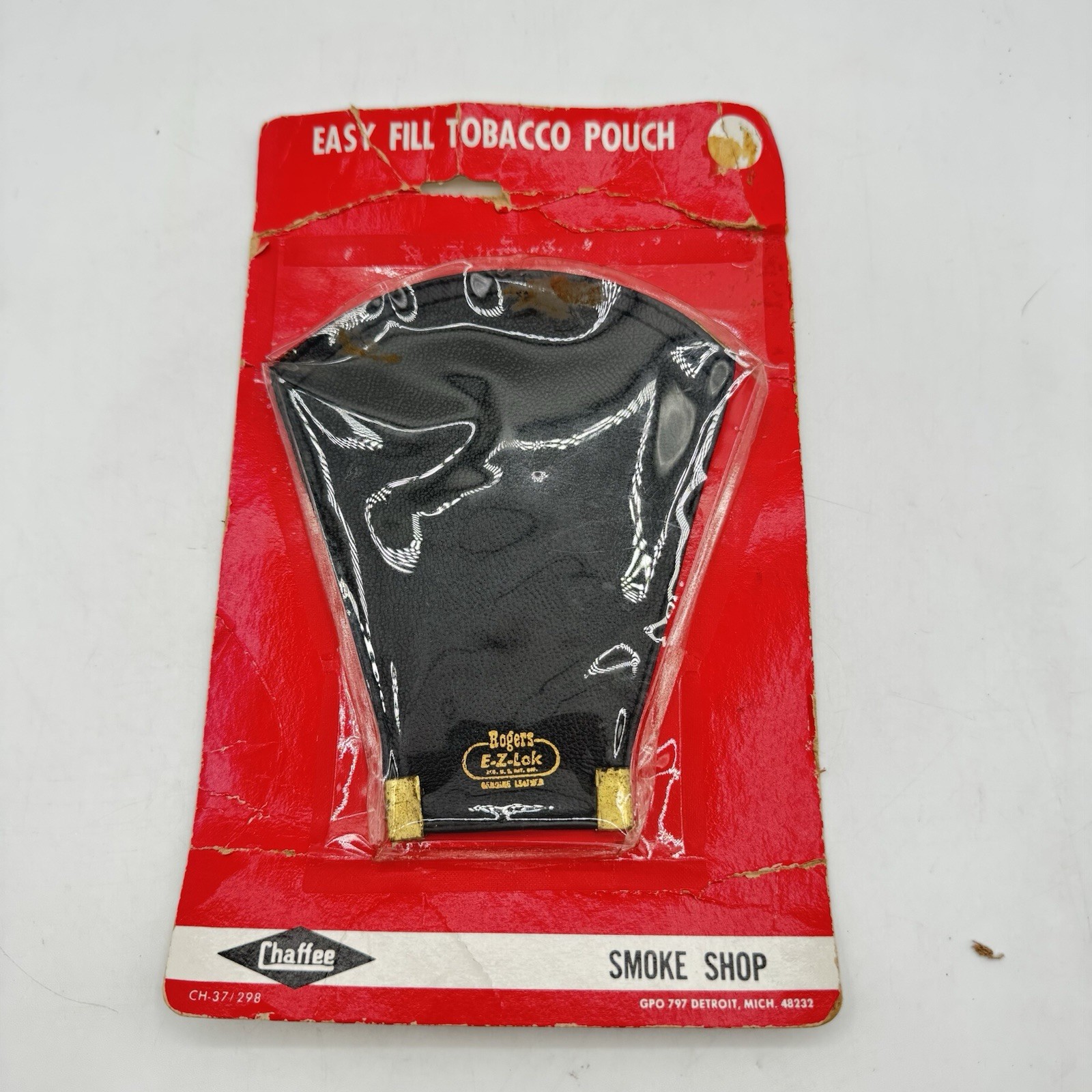 Vintage Leather E-Z-Lok Tobacco Pouch W/zipper & spring clasp openings