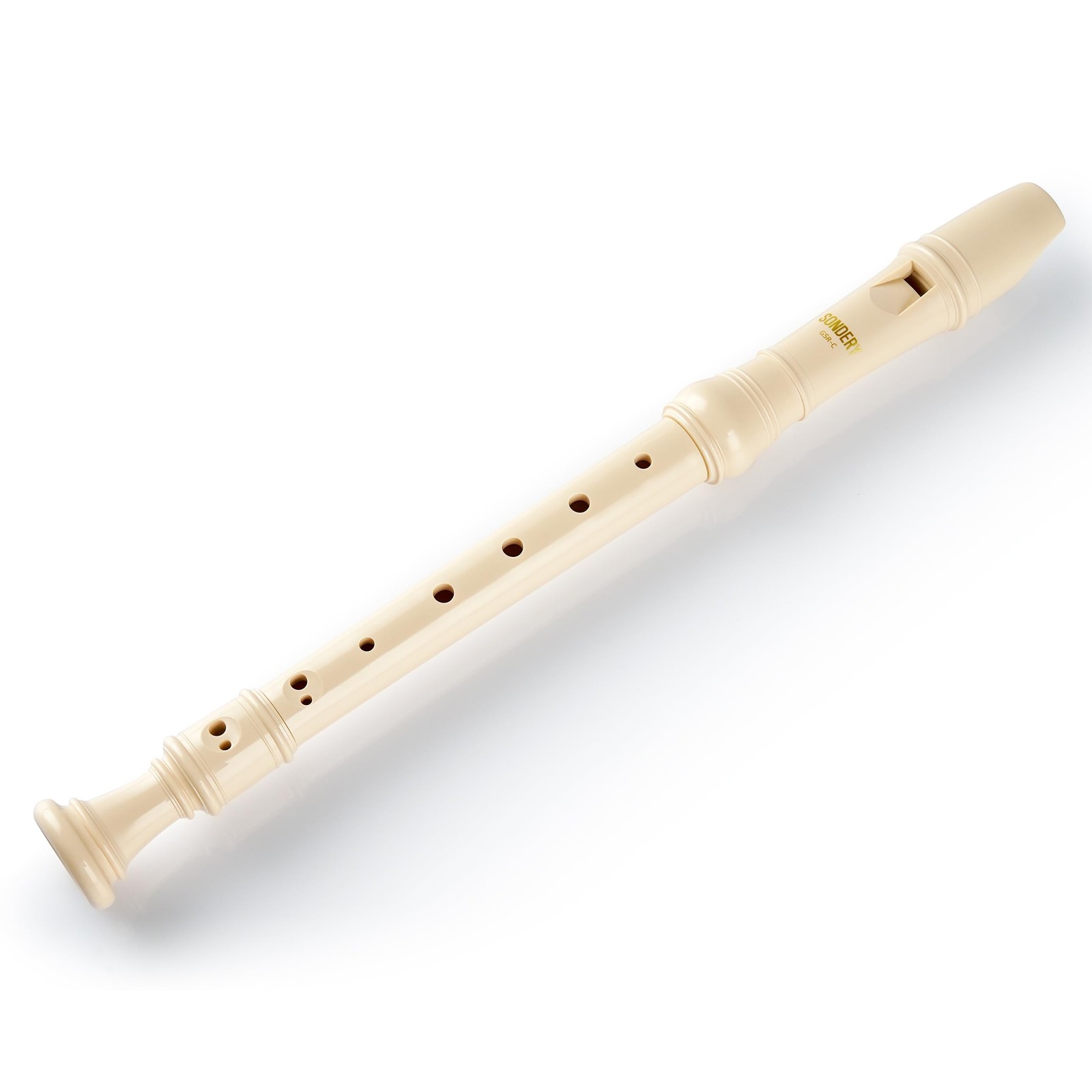 Sondery Soprano Recorder Instrument German Fingering Durable Beginner's beige 