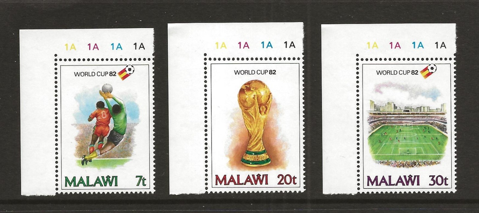 1982 Malawi World Cup Football SG658-660 unmounted mint