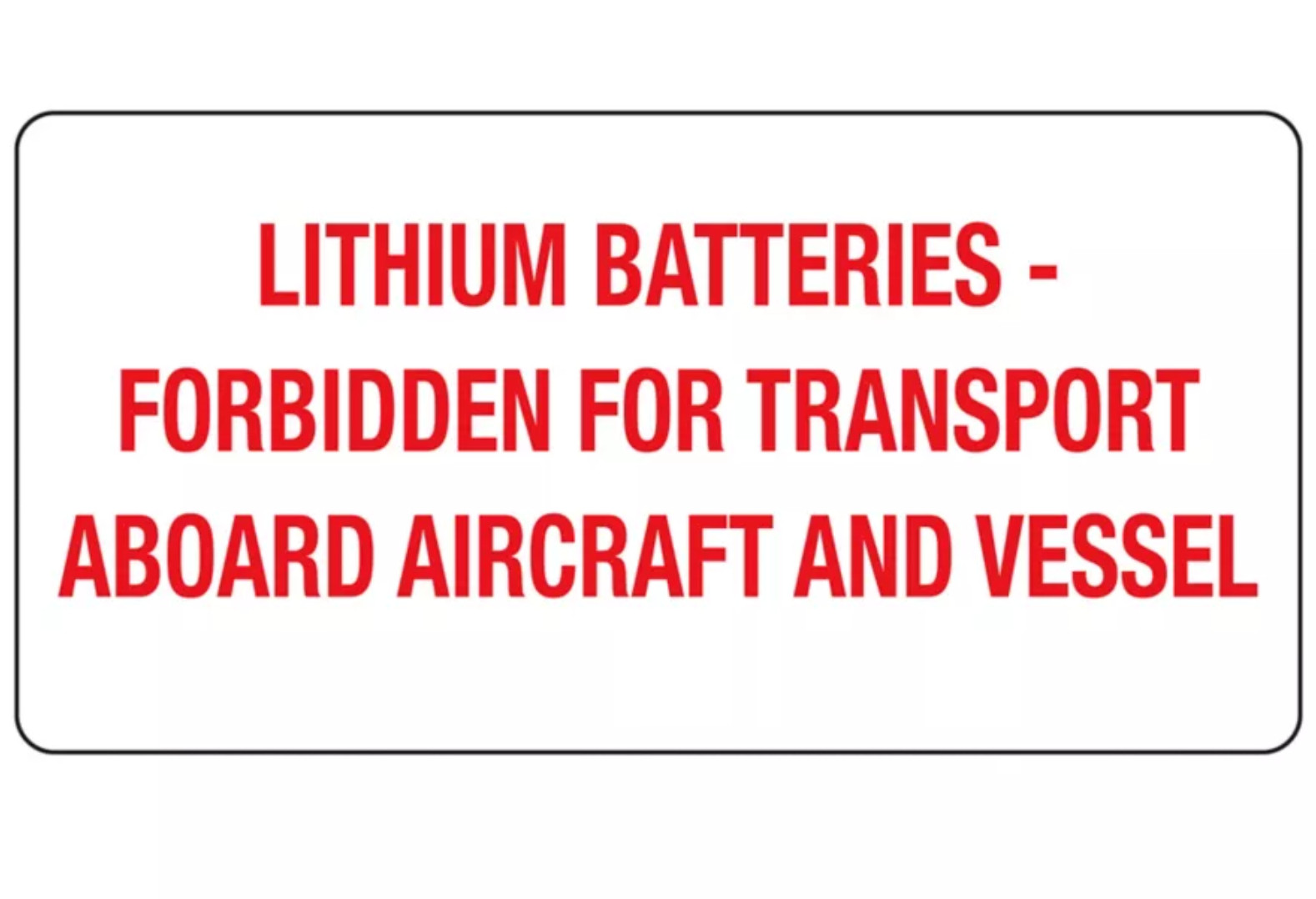 Shipping labels Lithium Batteries warning 2" x 4" roll of 6000 stickers