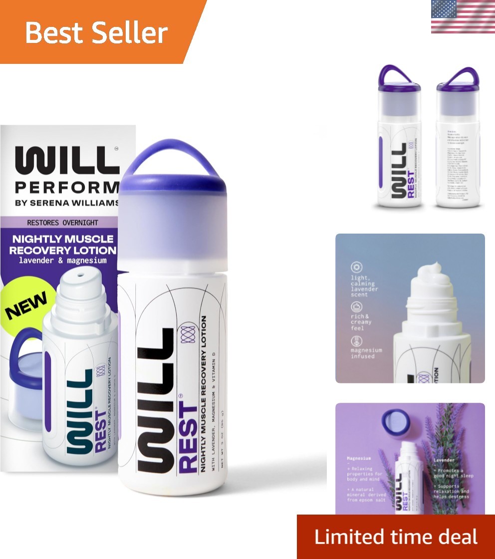 Lavender Oil Magnesium Lotion for Sleep by Serena Williams I Nightly Topical ...